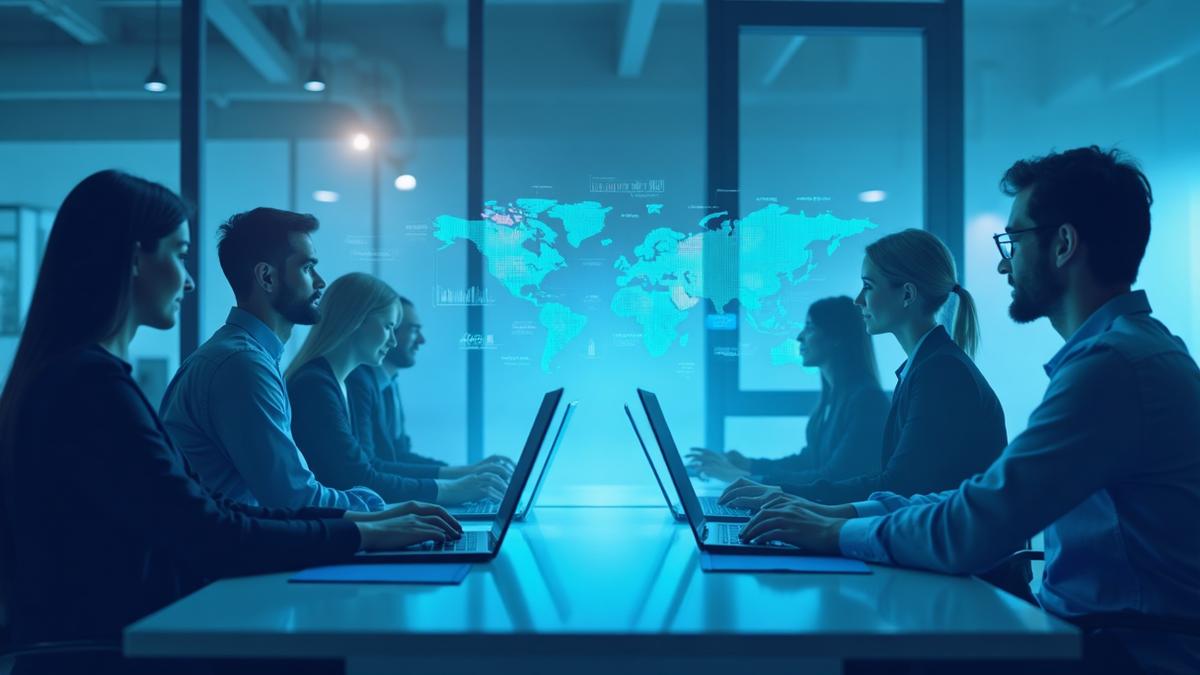 Professional business team discussing digital marketing strategy and corporate compliance solutions at DSC Advisory office